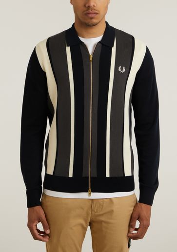 Fred Perry Striped Zip Cardigan