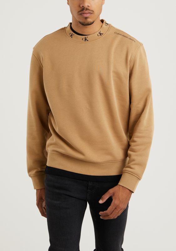 Lijken kapsel Gedachte Calvin Klein Logo Jacquard Crew Sweaters - Score