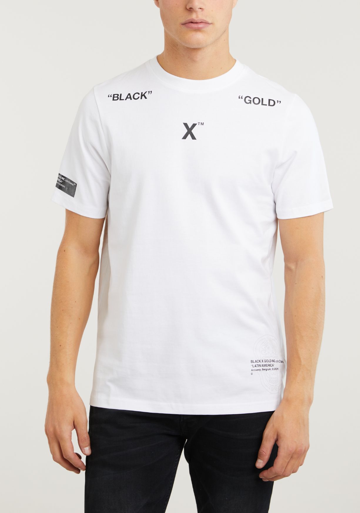 black and gold tee shirt