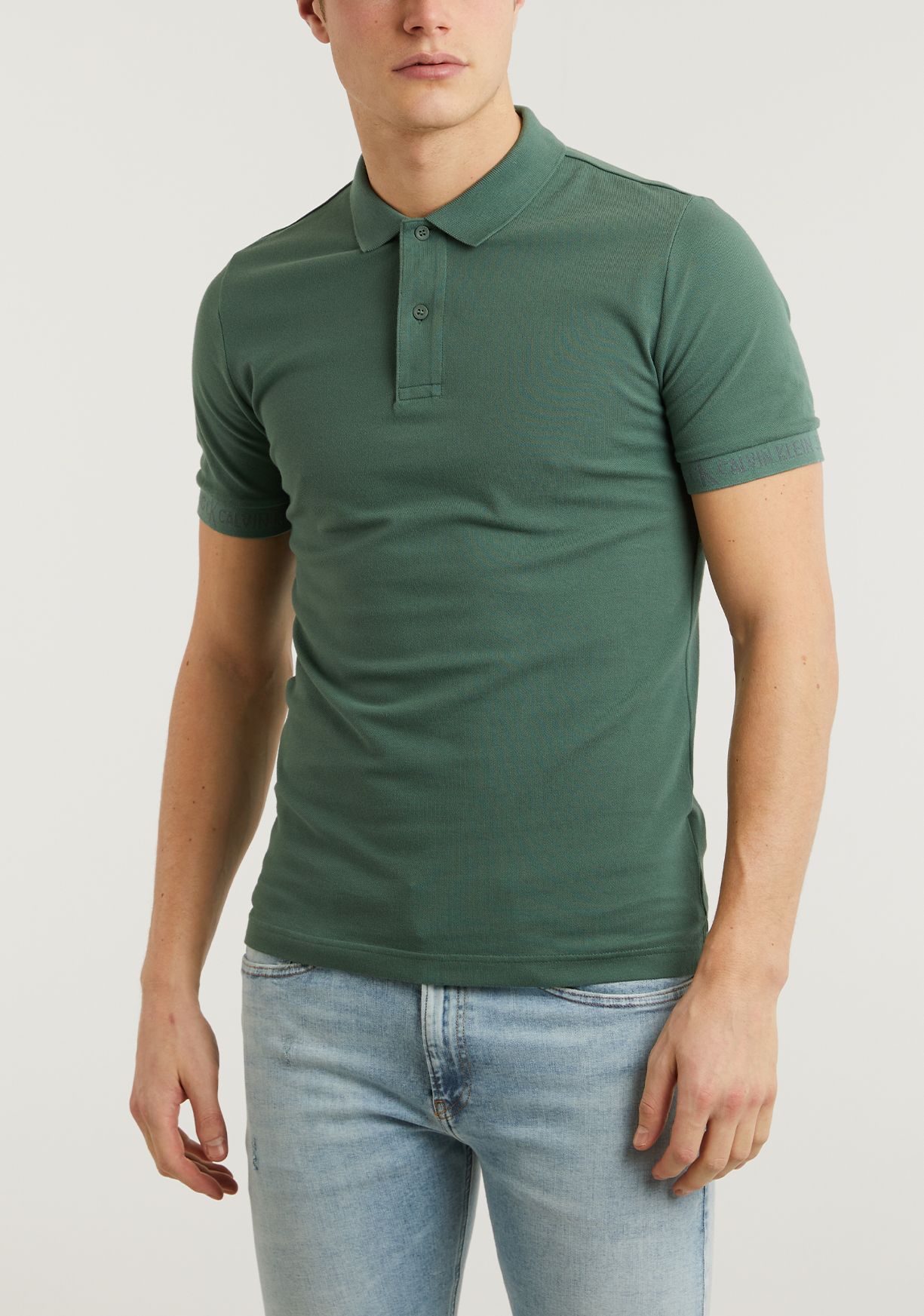 calvin klein green polo