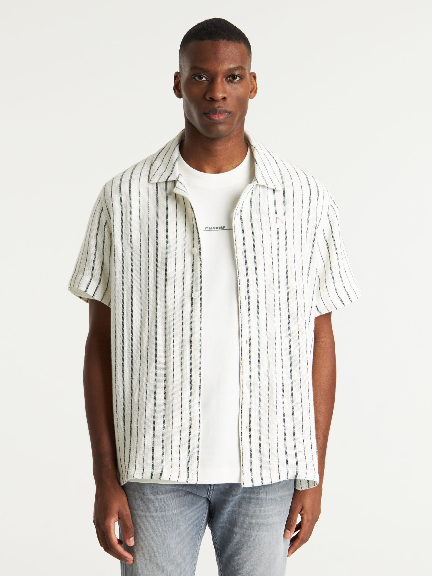 CHASIN' Shirts korte mouw Doby Stripe