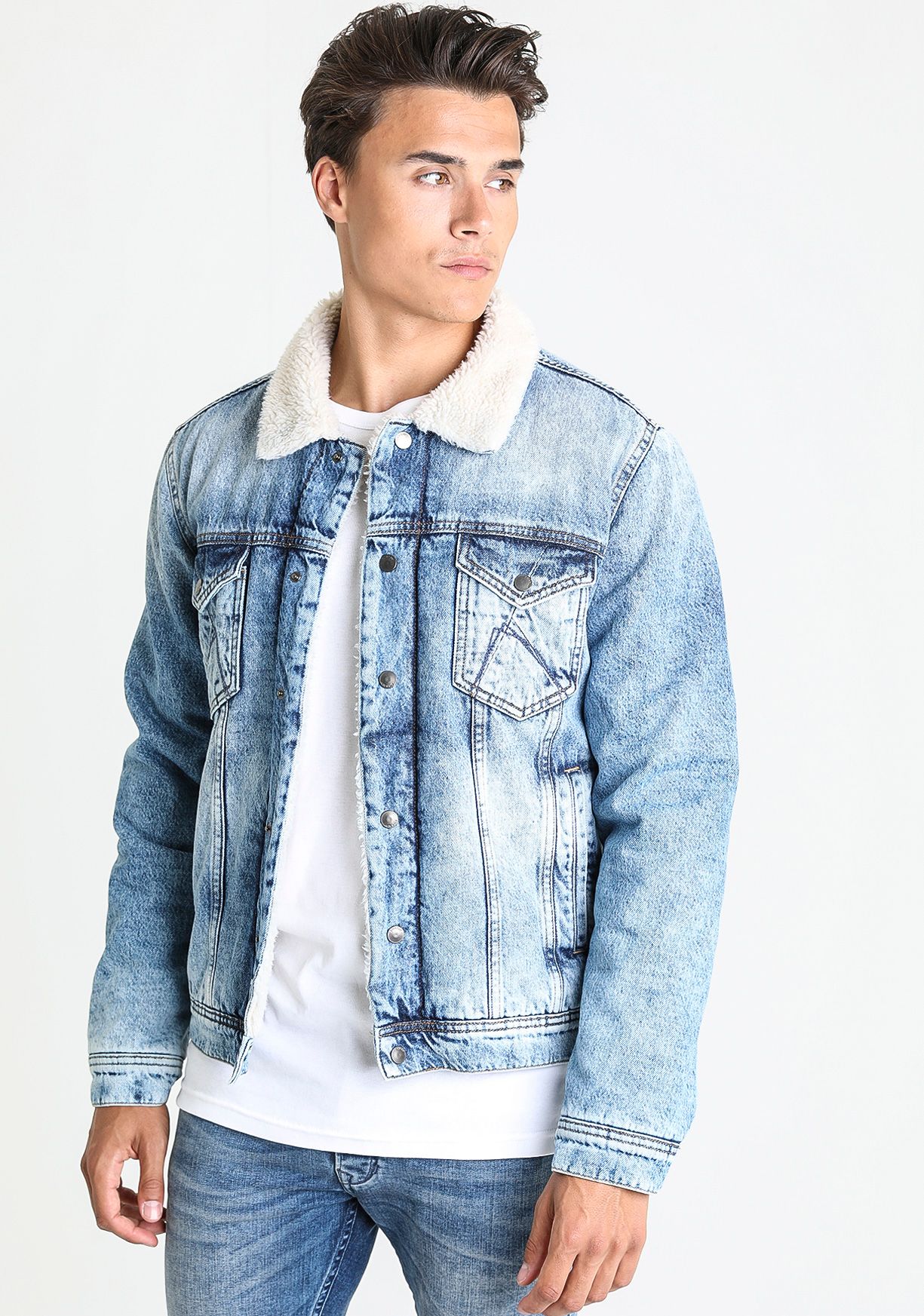 denim and teddy jacket