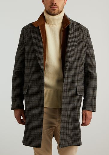 Lacoste Wool Checked Trench